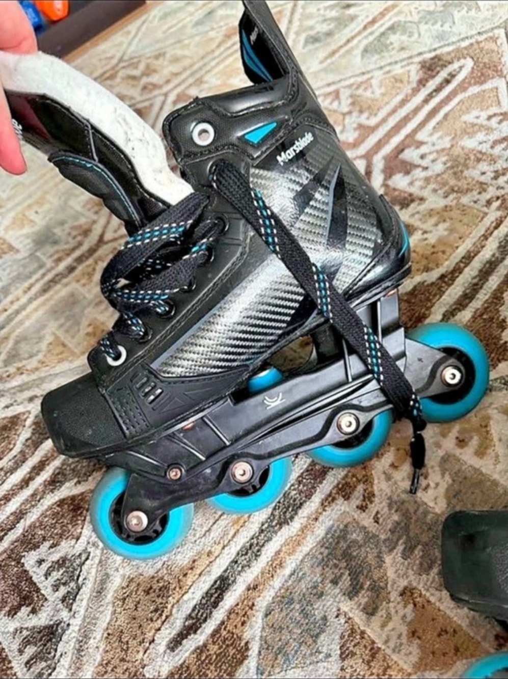 Marsblade O1 Elite Roller Skates Inline Skates Black & Blue US 5.0 D